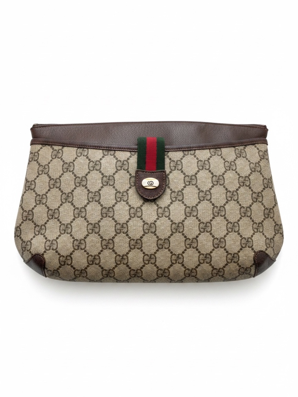 GUCCI GG Supreme Coated Canvas w Sherry Webbing Convertible Bag - Picture 3 of 15